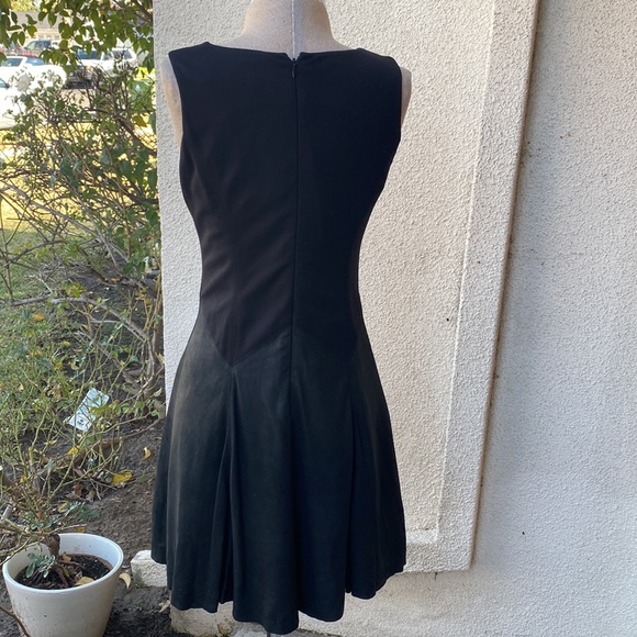 ANTONIO MELANI leather blended stunning dress w/genuine leather blend at bottom - Picture 7 of 11